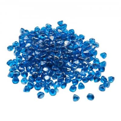 Caribbean Blue Diamond Fire Glass Beads 10 lbs Heat Resistant - 1 inch