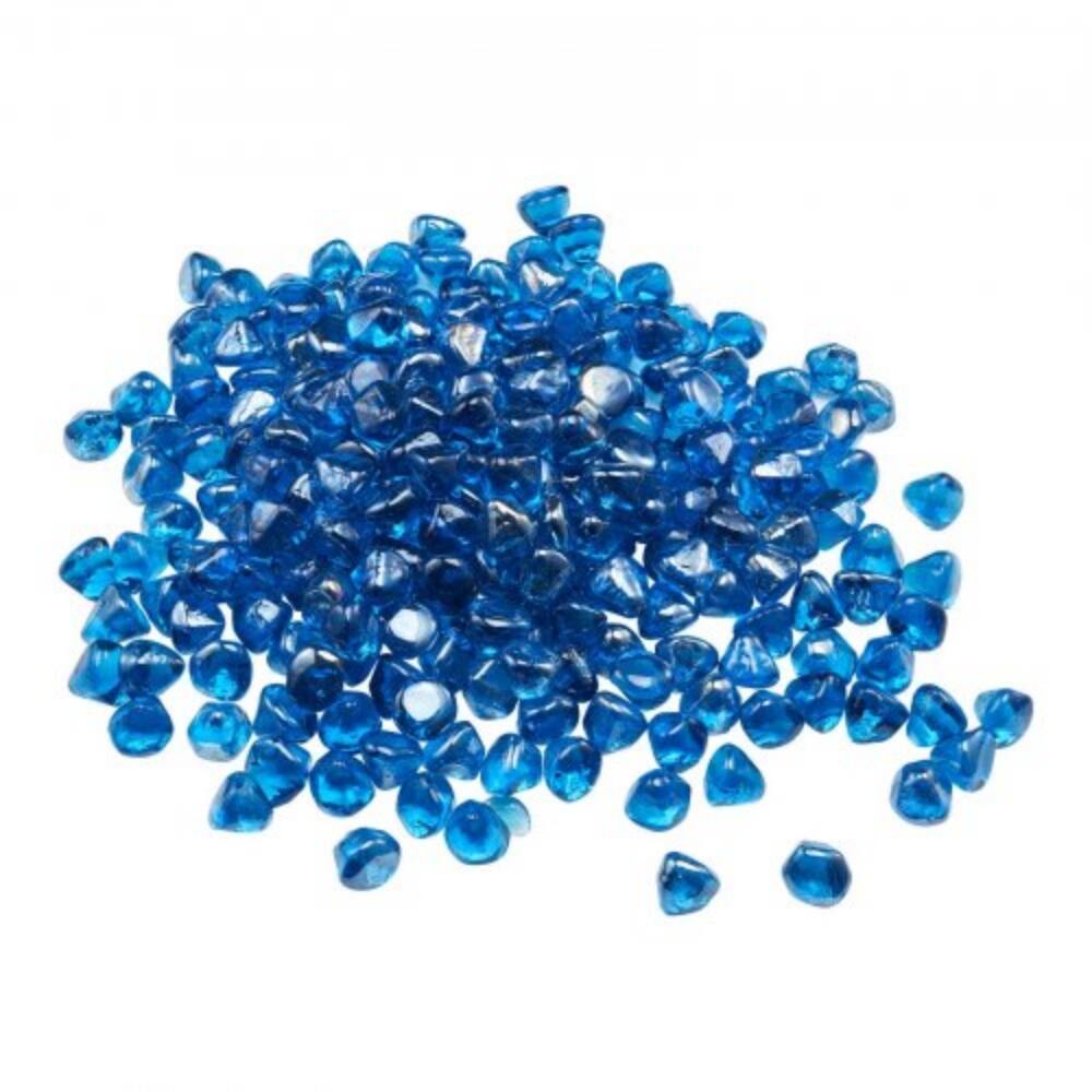 Caribbean Blue Fireproof Diamond Fire Glass Beads 1 Inch Heat Resistant - 1 inch