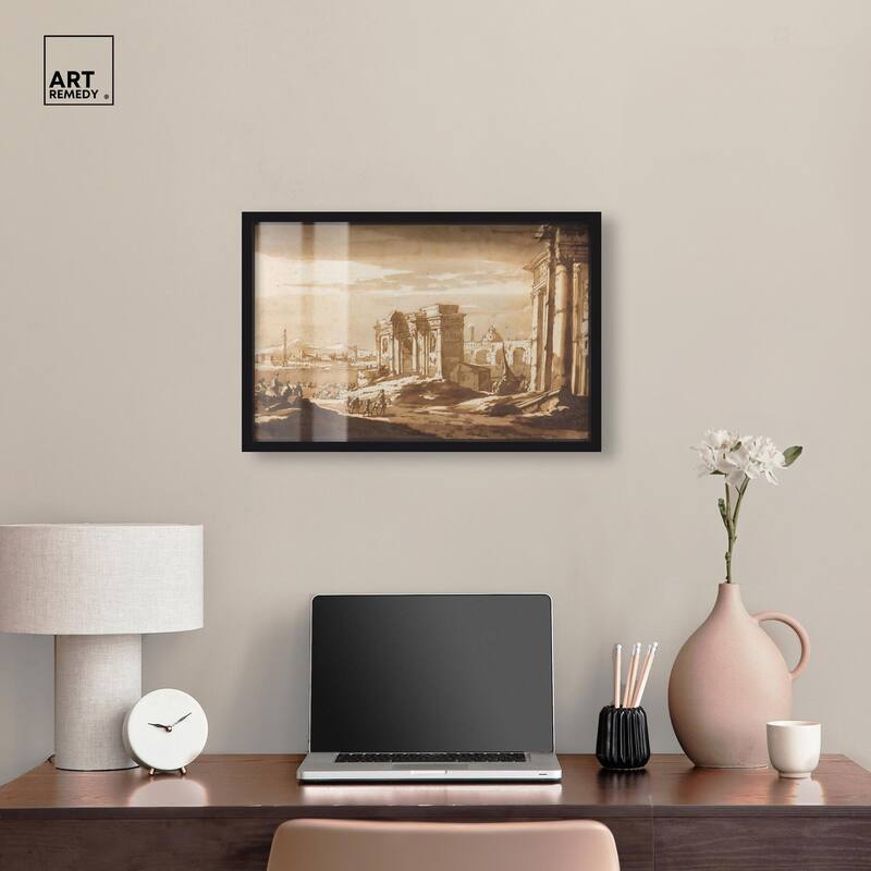 Capriccio View of Roman Ruins Shadowbox by Art Remedy