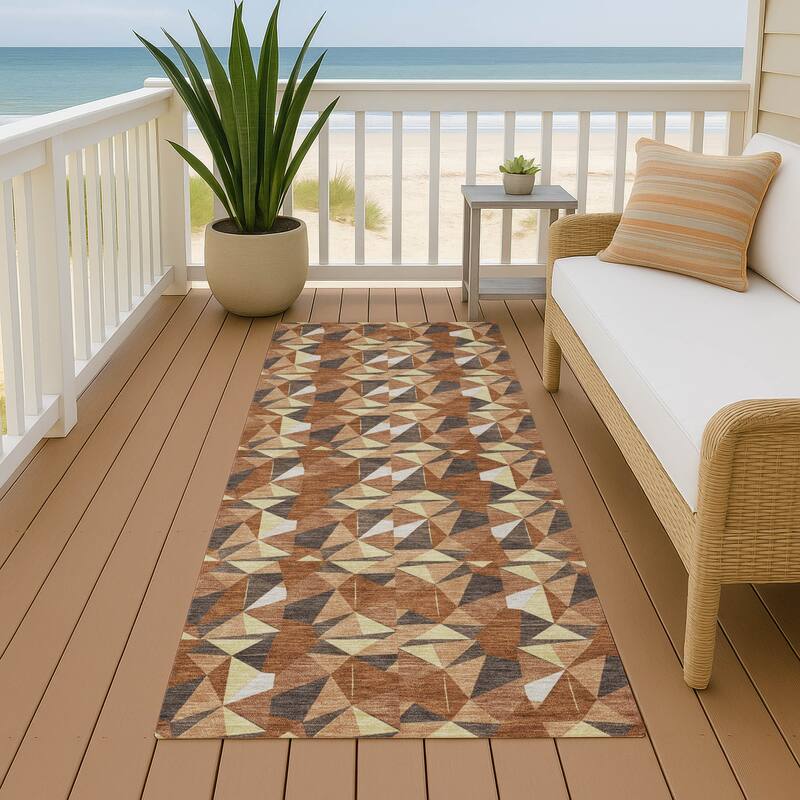 Machine Washable Indoor/ Outdoor Chic Hooper Chantille Rug - Paprika - 2'3" x 7'6"