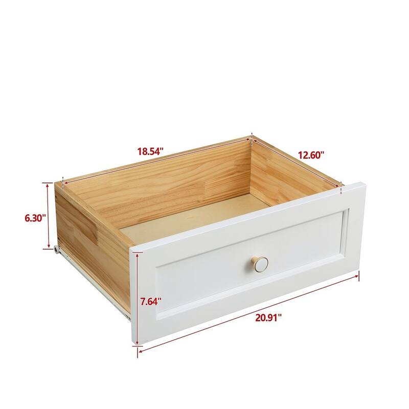 Modern Solid Wood Drawer Dresser with Retro Round Handles