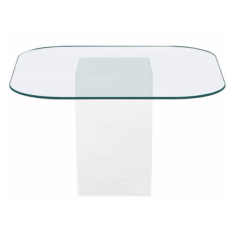Somette Valor Surfboard Clear Glass Top Dining Table