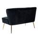 HULALA HOME Monica Modern Velvet Tufted Loveseat with Metal Legs