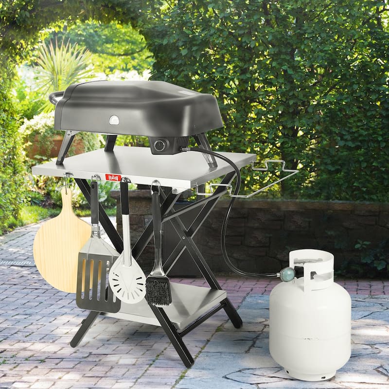 Feasto 24"x 30" Foldable Pizza Oven Stand and Food Prep Table