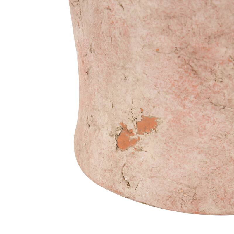 Pink Ceramic Antique Style Distressed Decorative Vase with Handles