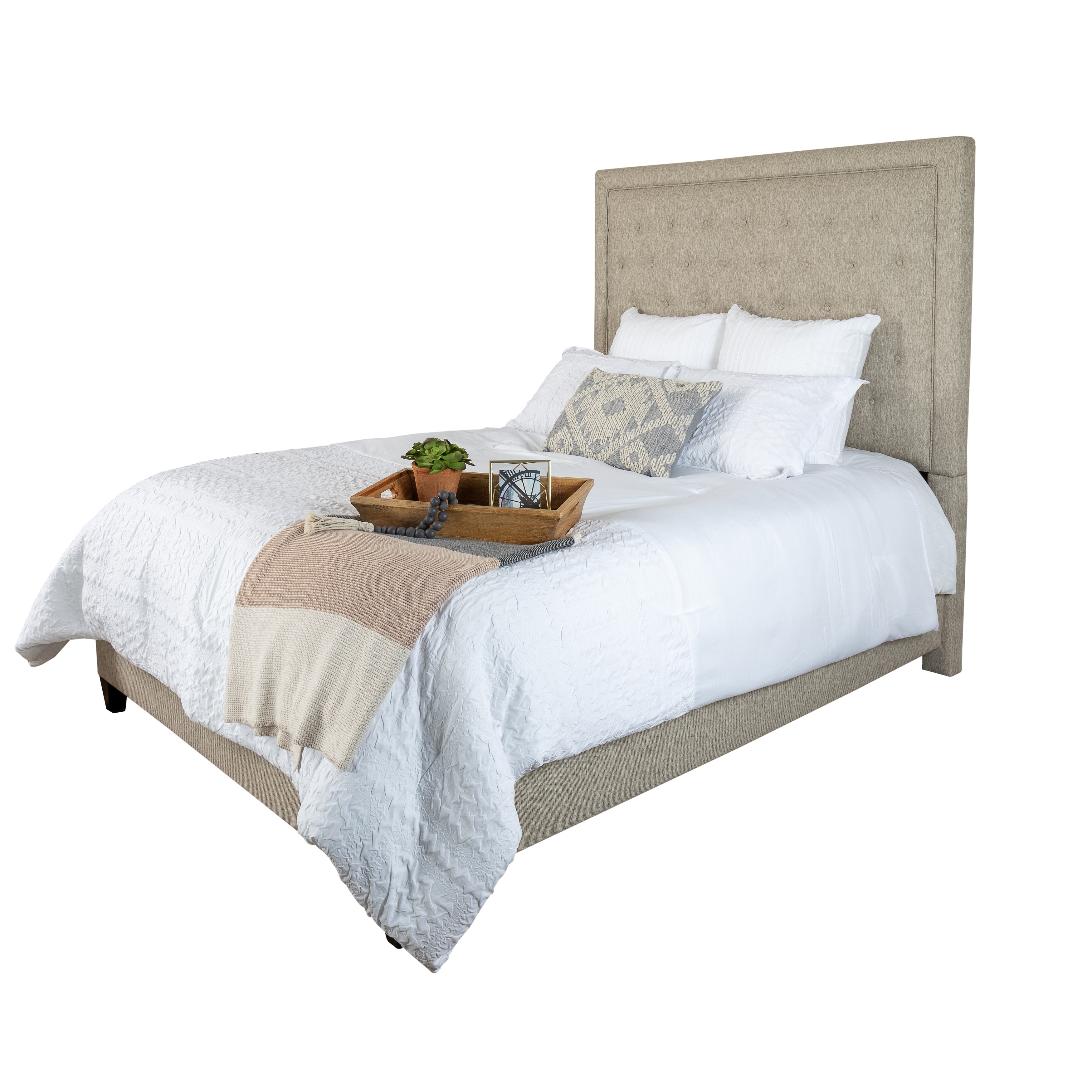 Eden Tufted Upholstered Queen Bed With Rails And Footboard On Sale Overstock 11534928