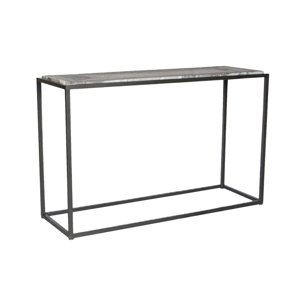 Aurelle Home Willow Marble Contemporary Console Table - 48 x 16 x 30 - 48 x 16 x 30 (Cappuccino)