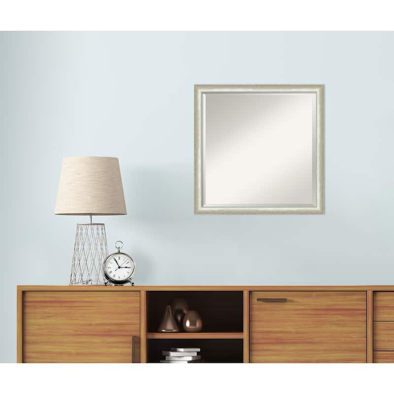 Two Tone Beveled Wood Framed Wall Mirror