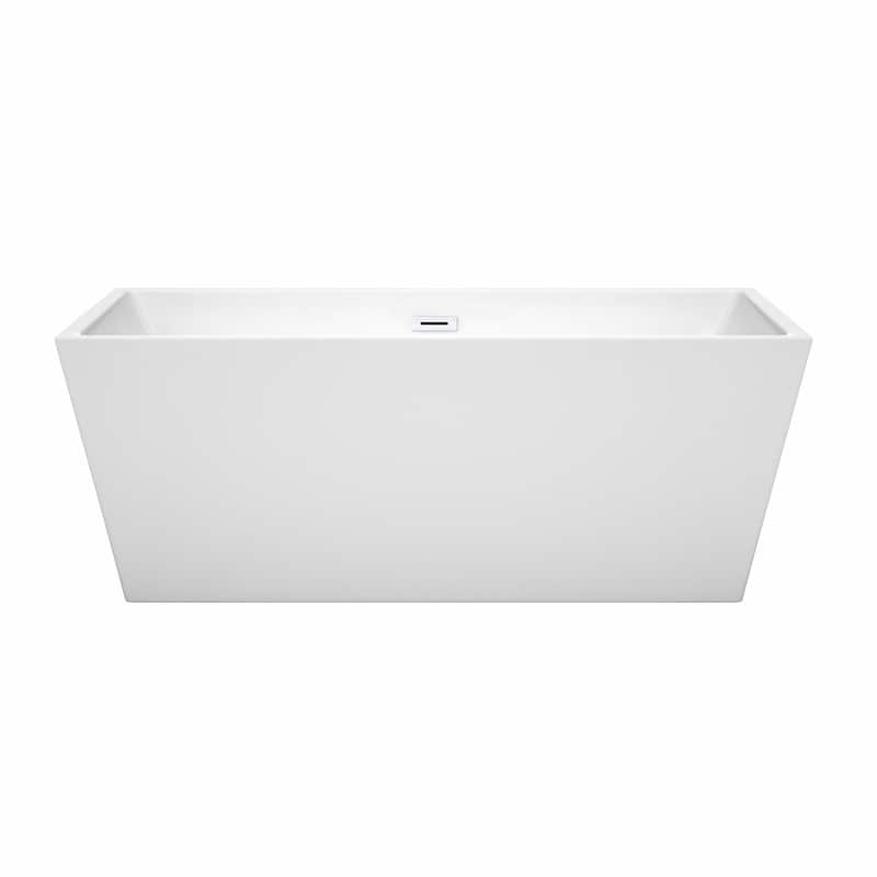 Wyndham Collection Sara 63" Free Standing Acrylic Soaking Tub with