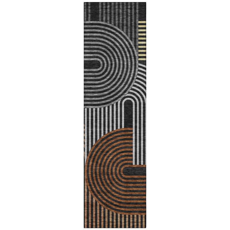 Machine Washable Indoor/ Outdoor Modern Basehor Chantille Rug