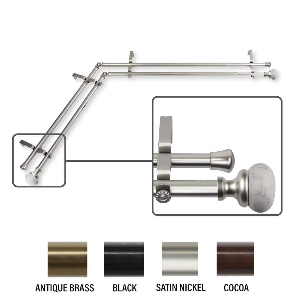 InStyleDesign Alf Corner Window Double Curtain Rod 13/16 inch dia.