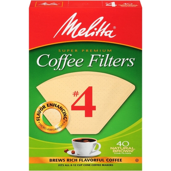 Melitta Four Cup Coffee Filter Paper Brown Pack of 80 