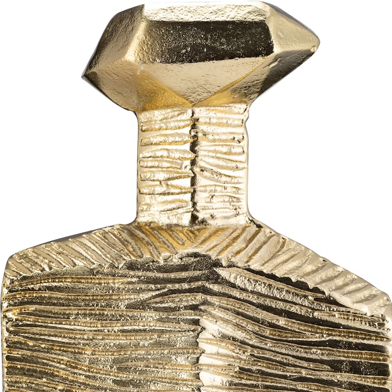 Sagebrook Home Modern Glam Textured Two Tone Gold Metal Vase