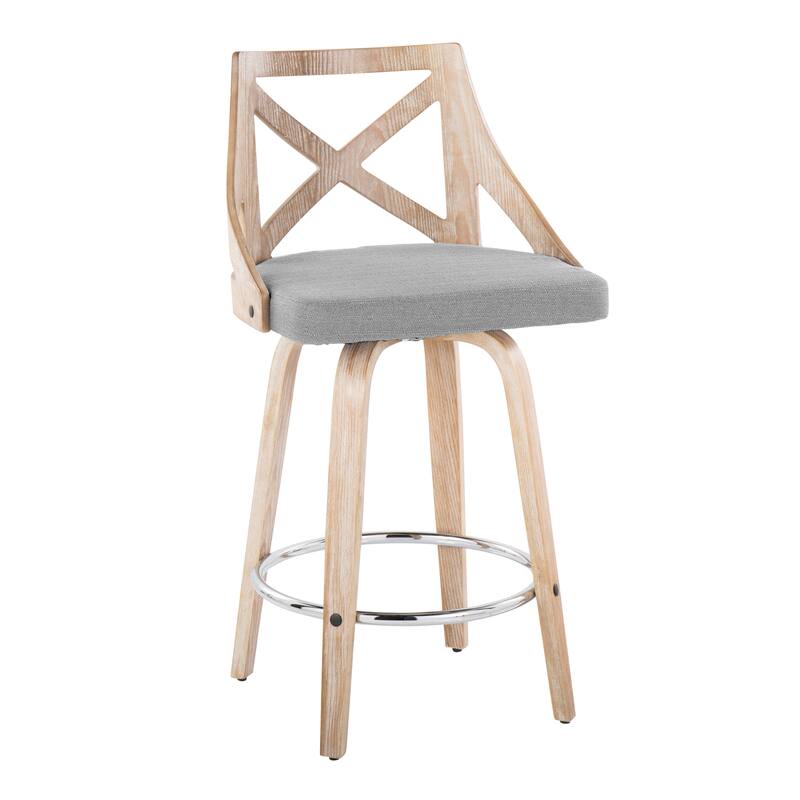 The Gray Barn Charlotte 26" Fixed-Height Counter Stool with Bent Wood Legs (Set of 2)
