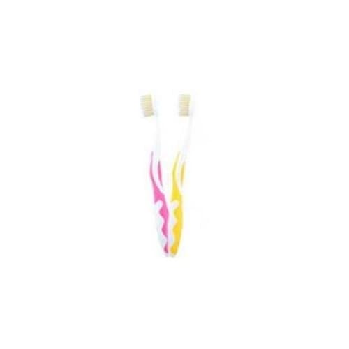 Mouth Watchers Antibacterial Youth Toothbrush Display Case - Yellow and Pink - Case of 20