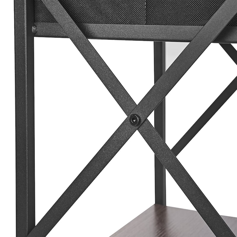 Javlergo 2 Pack X Frame Nightstand with Removable Fabric Drawer Easy to Clean Multifunctional End Table with Open Shelf