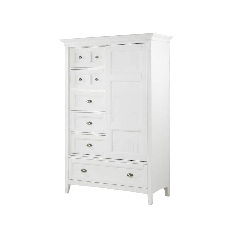 Magnussen Home Heron Cove Chalk White and Dovetail Grey Door Chest