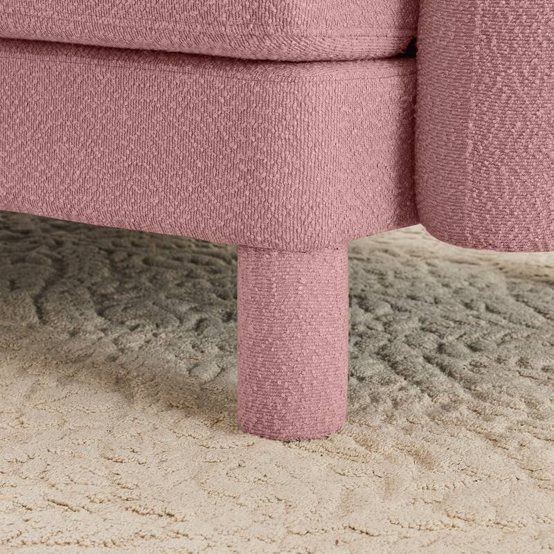 2-seater Loveseat Sofa Couch With Distinctive Shell-shaped Armrests And Removable Ottoman