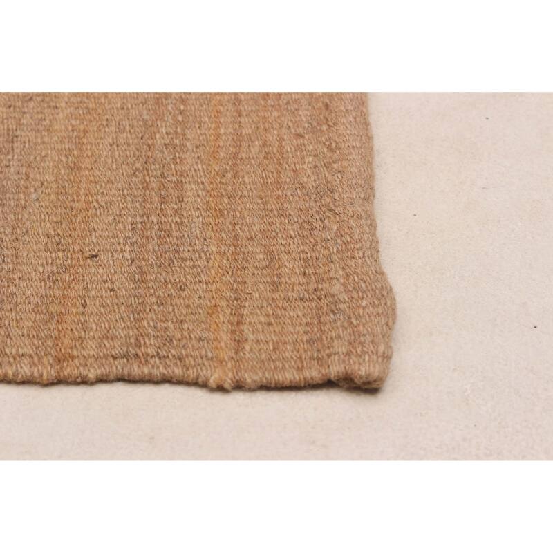 ECARPETGALLERY Flat-Weave Ankara FW Tan Wool Kilim - 6'7 x 9'2
