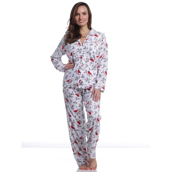 Rene Rofe Women's Plush Cardinal Folded Pajama Set - Overstock - 25640279
