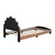 preview thumbnail 12 of 16, Upholstered Leather Platform Bed with Lion-Shaped Headboard