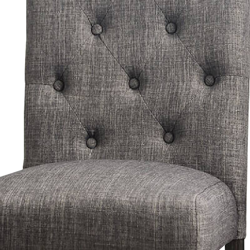 Black/Neutral Gray Fabric Upholstered Wood Frame Dining Chair, Sturdy Dining Chair for Dining Rooms - 25.5