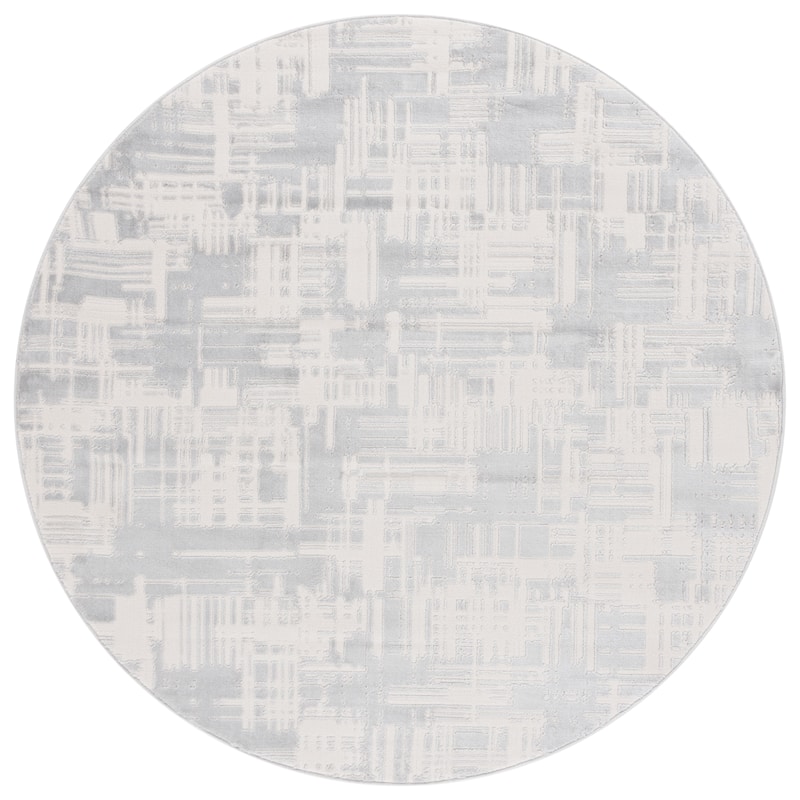 SAFAVIEH Saylor Ondina Modern Contemporary Rug - 6'3" Round - Ivory/Light Grey