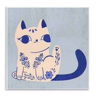 Stupell Ornate Floral Cat Wall Plaque Art Design By Carrie Cantwell