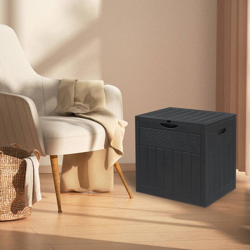 33 Gallons Gray Water Resistant PVC Deck Box - N/A