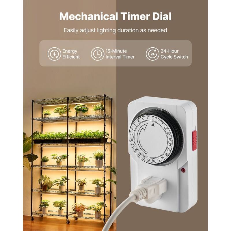 Black Metal 6-Tier Double-Row Plant Stand with 10 Warm LED Grow Lights and Timer - 47.24 x 13.78 x 70.87 in