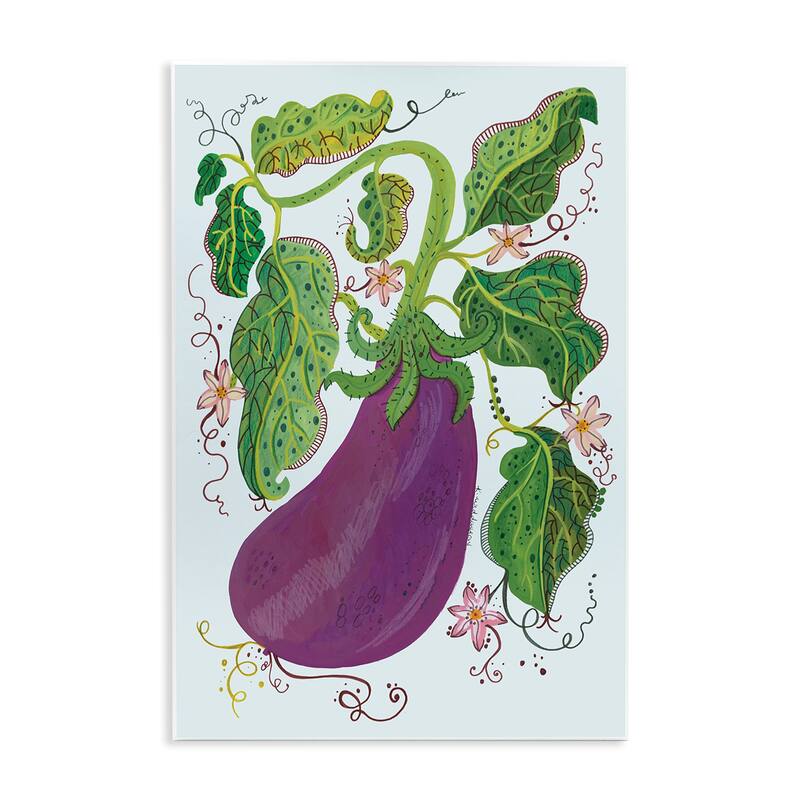 Stupell Whimsical Detail Eggplant Wall Plaque Art Design By Kay Widdowson - 10 x 15