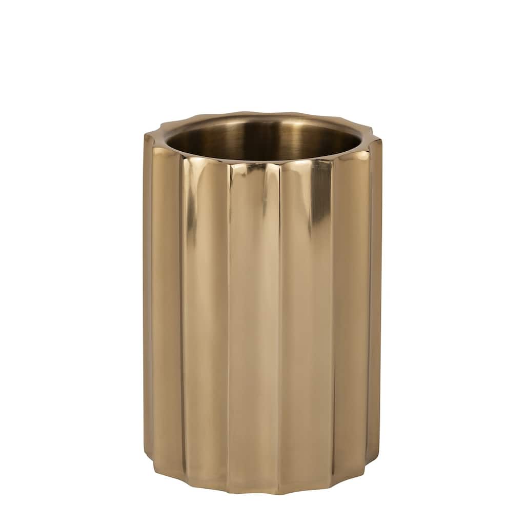 Gold Steel Ice Bucket Large Double Wall