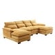 preview thumbnail 7 of 6, Chenille Upholstered U-Shaped Living Room Sectional Sofa With Wooden Legs