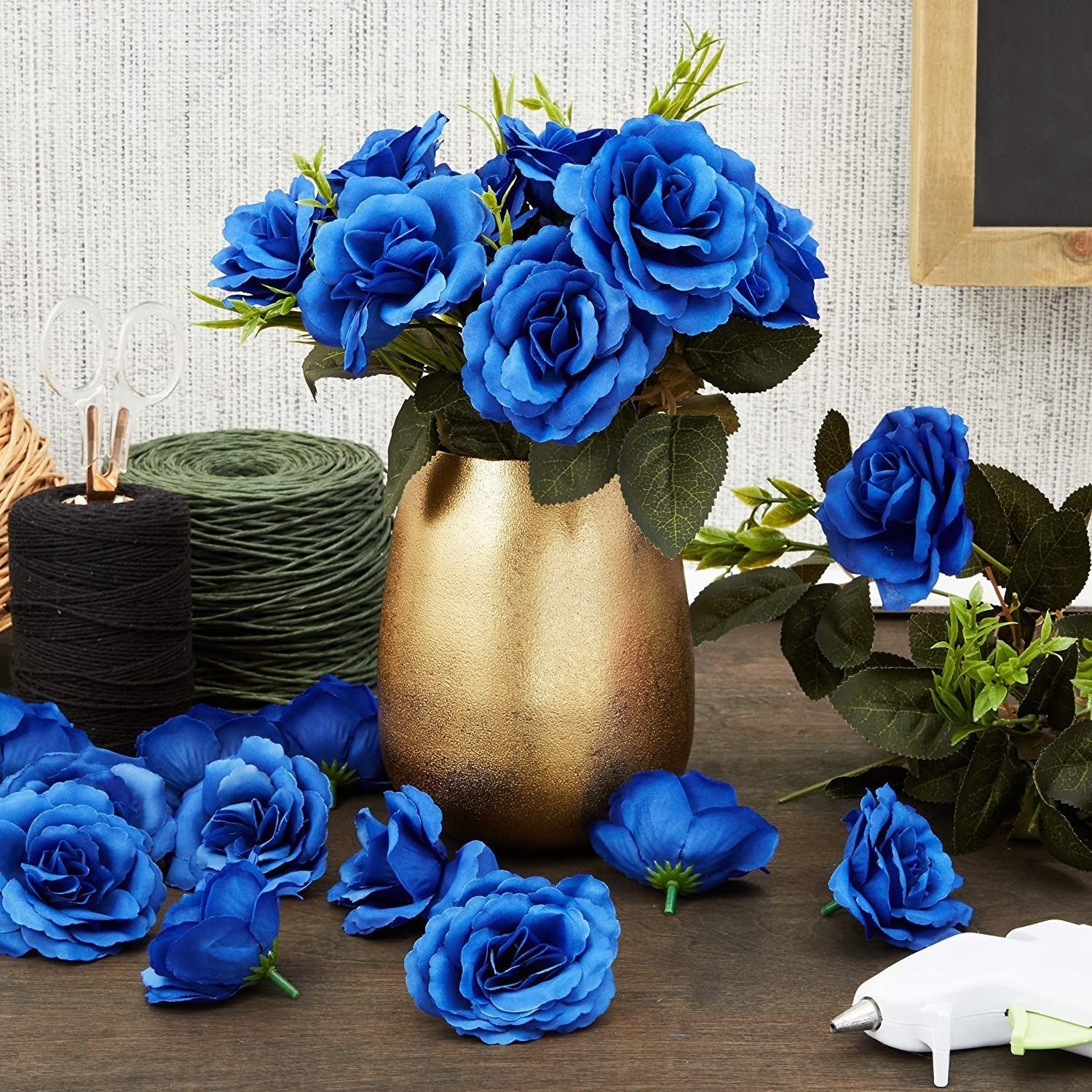 36 Heads Artificial SILK FLOWERS BUNCH Wedding Indoor Bouquet arrangement Decors 