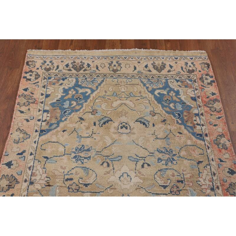 Sarouk Persian Vintage Runner Rug Hand-Knotted Wool Carpet - 3'1" x 8'11"