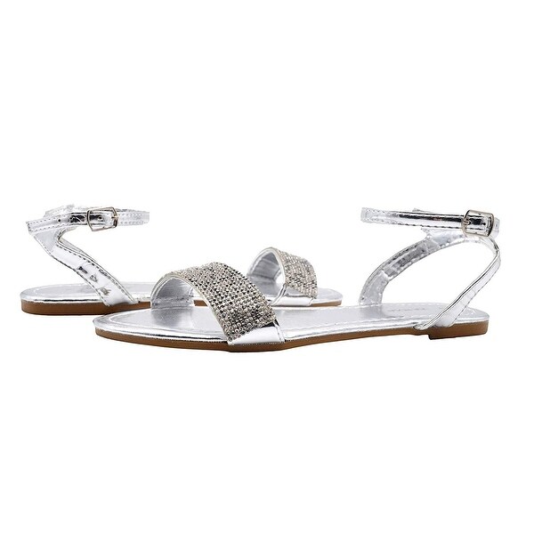 metallic slingback flats