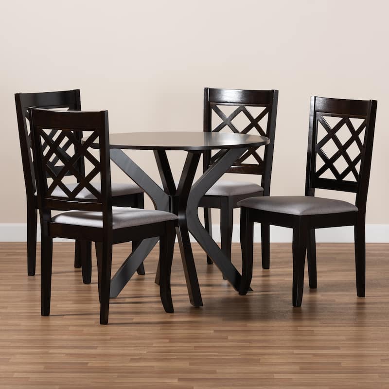 Jana Modern Fabric and Wood 5-Piece Dining Set