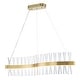 preview thumbnail 7 of 8, 36W Mid-Century Modern Gorgeous Brushed Gold S-Shaped Long Linear Crystal Integrated LED Island Light for Dining Room