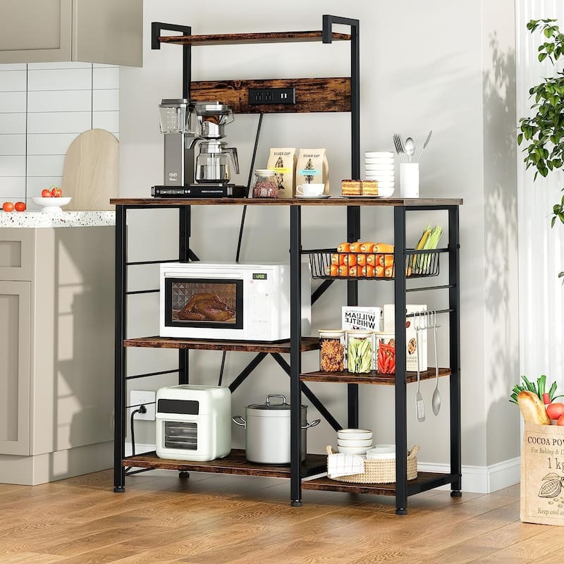 Futzca Kitchen Bakers Rack, Microwave Stand, Coffee Bar