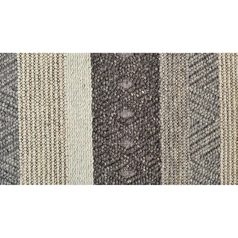 Genet Modern Eco-Friendly Bouclé Rug, Chracoal Gray/Tan, Area Rug