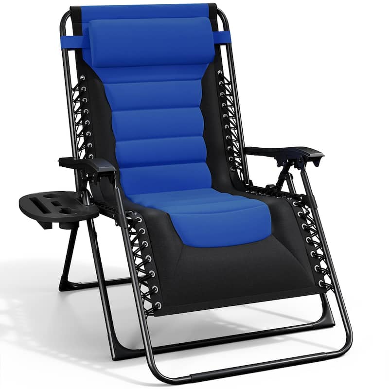 Nestl Outdoor Padded Zero Gravity Chair - Black/Blue 1 Pack