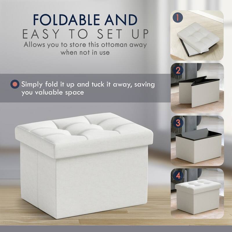 Small Foldable Rectangle Storage Ottoman