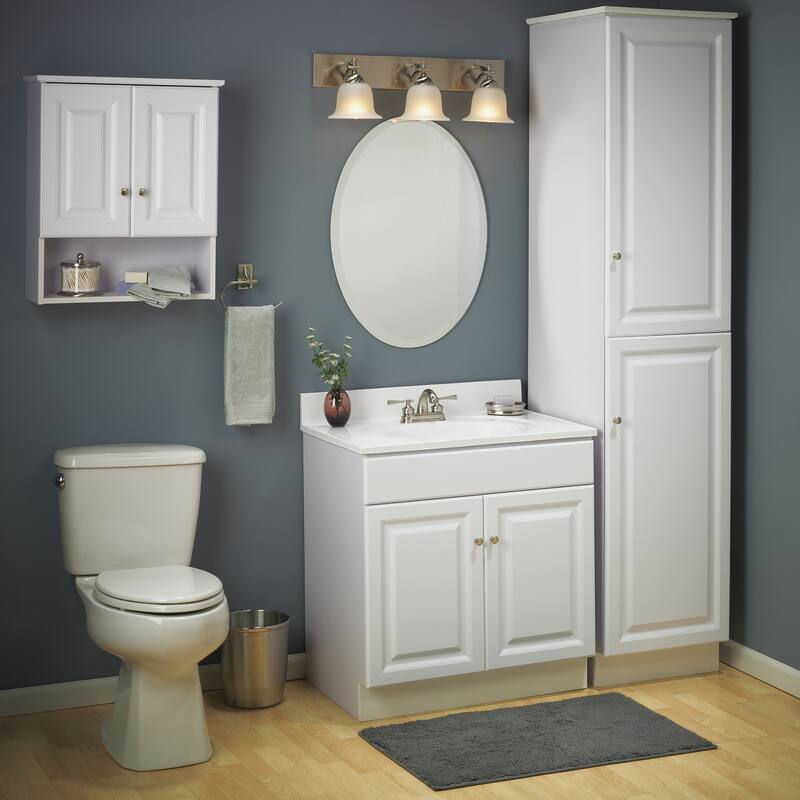 Design House Wyndham 30 Inch Unassembled 2-Door Bathroom Vanity without Top, White