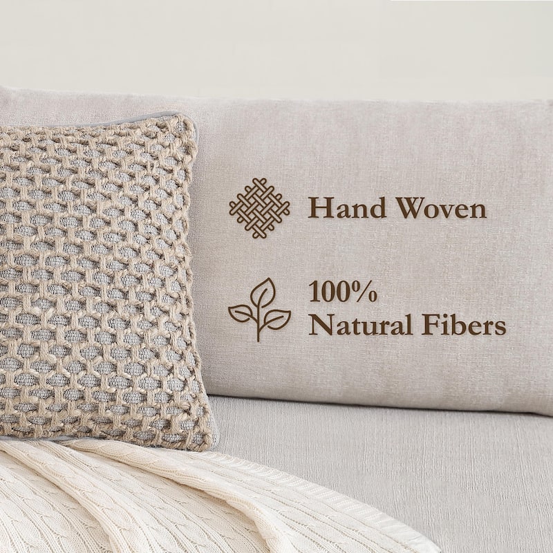 Boho Living Jada Braided Cotton/Jute Throw Pillow Covers