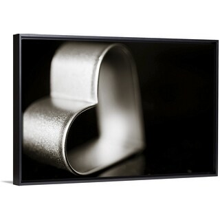 Shop Heart Shaped Cookie Cutter On Black Background Black Float Frame Canvas Art Overstock 25499547