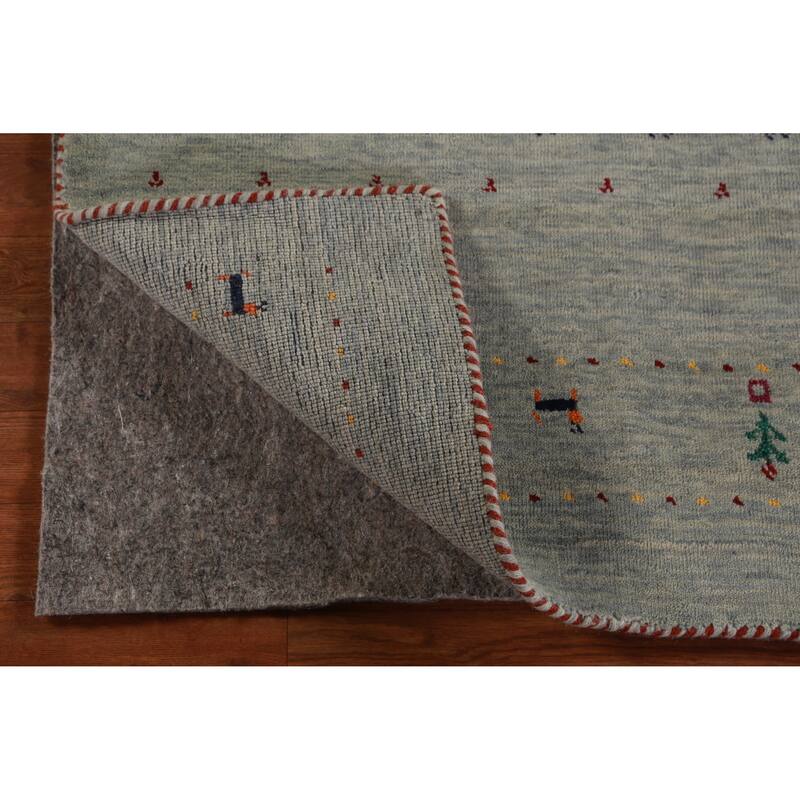 Hand Knotted Oriental 100% Wool Carpet Tribal Animal Pictorial Multi-Colored Gabbeh Area Rug - 4' 11'' X 3' 0''