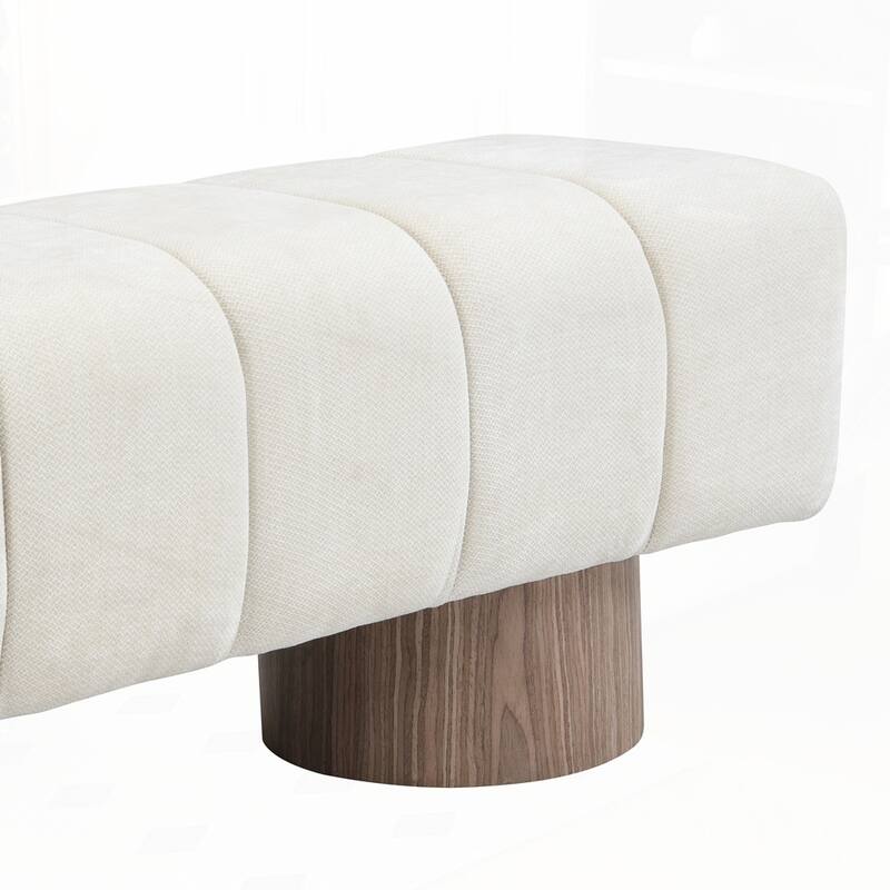 No-Assembly End of Bed Entryway Bench Ottoman for Bedroom Living Room