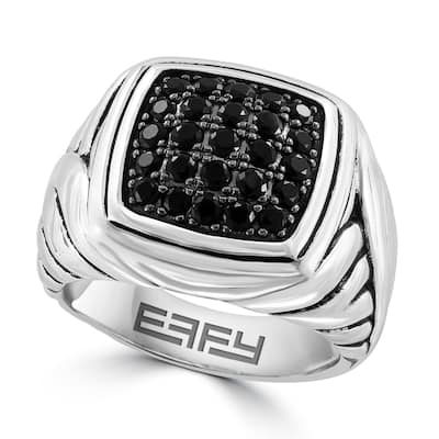 EFFY Men's 925 Sterling Silver Black Spinel Ring