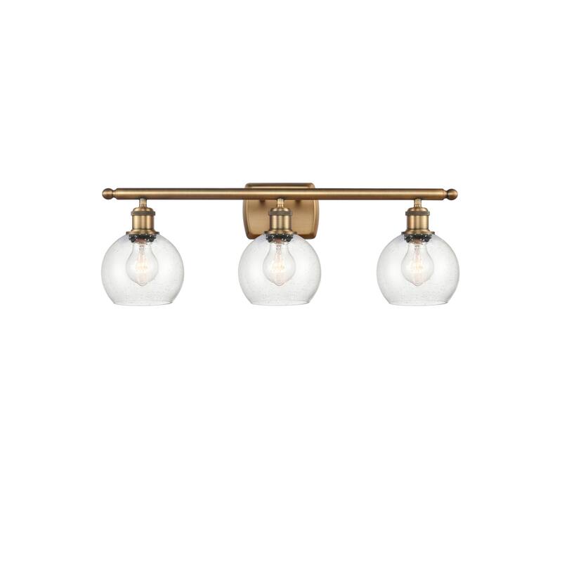 Innovations Lighting 516-3W-9-26 Athens Vanity Athens 3 Light 26" Wide - Brushed Brass / Seedy