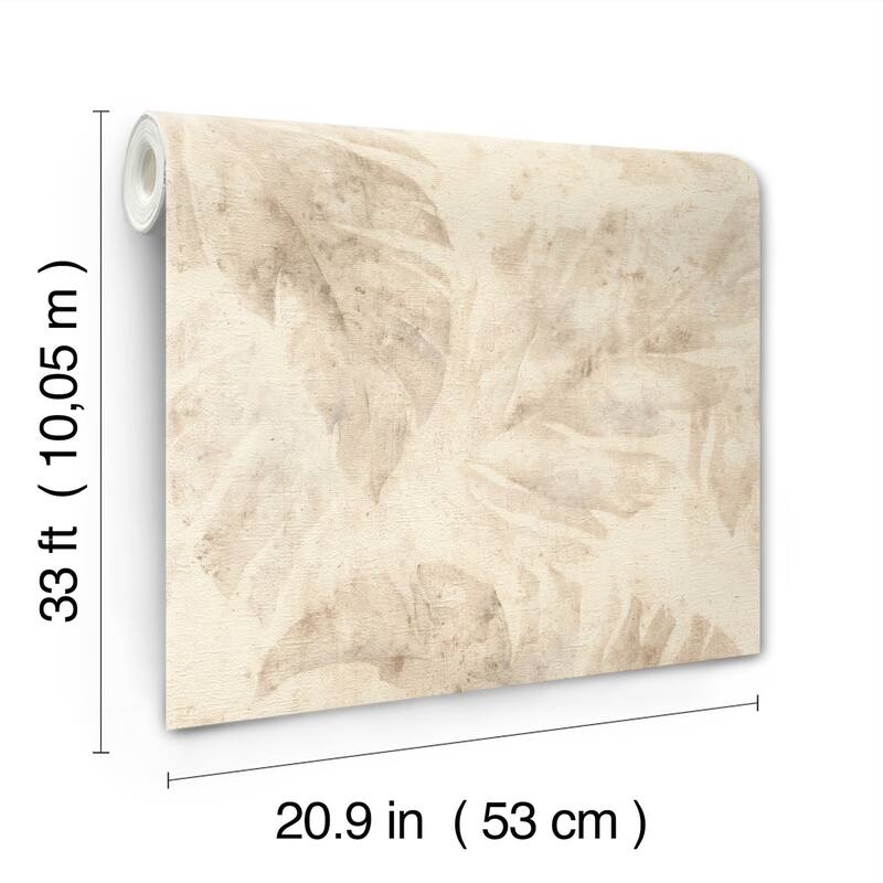A-Street Prints Sanne Beige Palm Wallpaper